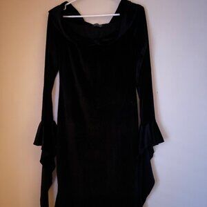Black Velvet Ruffle Dress